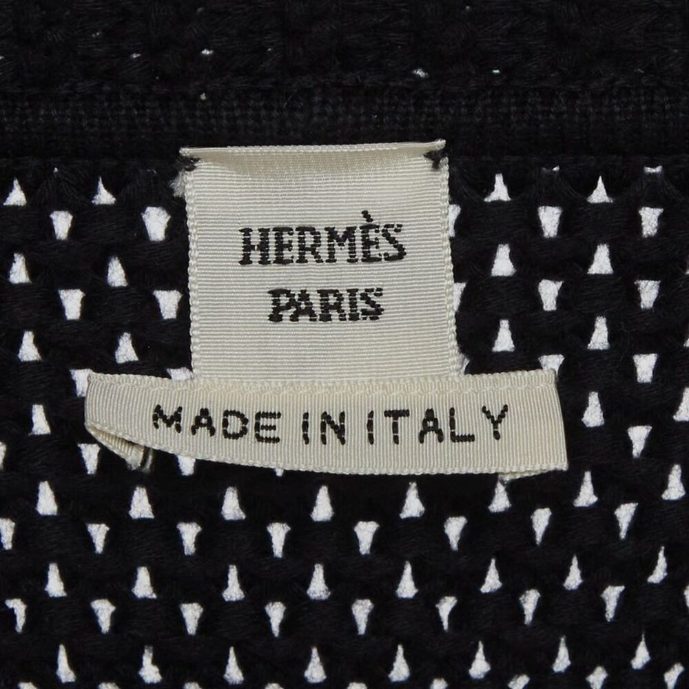 Hermes Black Printed Cotton And Purl Knit Long Cardigan S - Picture 4 of 6
